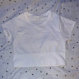 Aerie White Soft Cropped T-Shirt